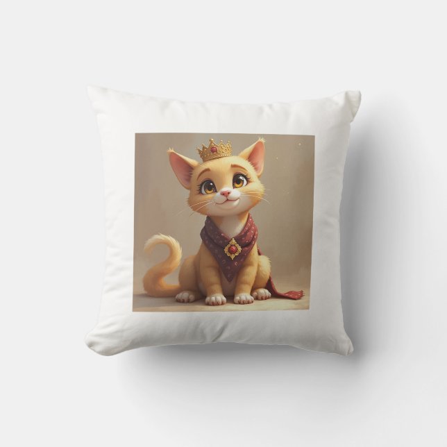 Almofada "Royal Feline Throne: A Majestosa Cushion" (Frente)