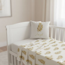 Royal Gold Palm & Crown Custom Reversible Baby Pil
