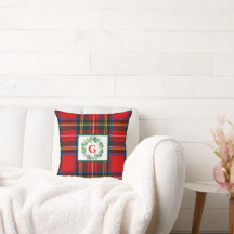 Royal Stewart Christmas MONOGRAM Xadrez Wreath