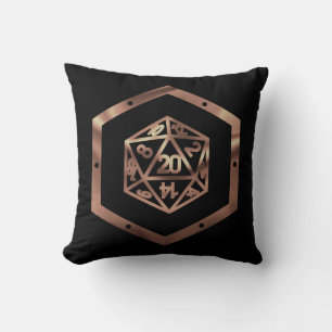 Almofada RPG Dice Copper Fantasy Retro Tabletop PnP Gamer