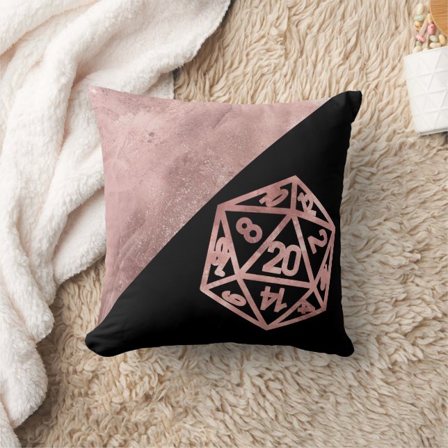 Almofada RPG Luxe | Mauve Sheen Fantasy Tabletop Gamer Dice (Cobertor)