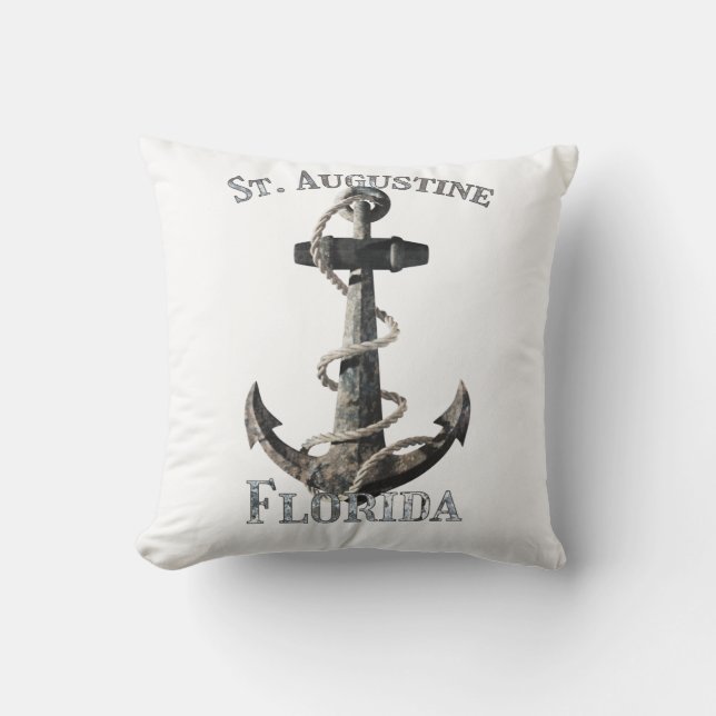 Almofada Rua: Augustine Florida Vacation NMaritime Anchor S (Frente)