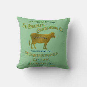 Almofada Rua Charles Illinois DAIRY COW MILK CREAM 1899