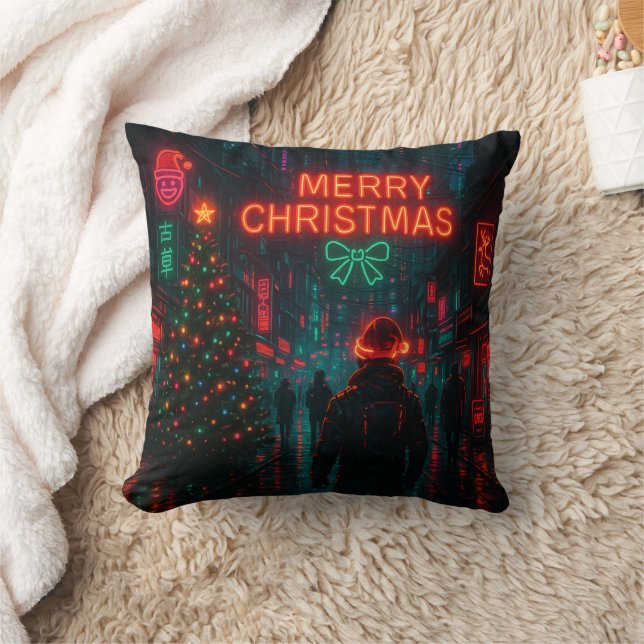Almofada Rua de Natal cyberpunk incrível (Cobertor)