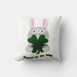 Almofada Rua. Patricks Bunny Orgulha ser irlandês Shamrock