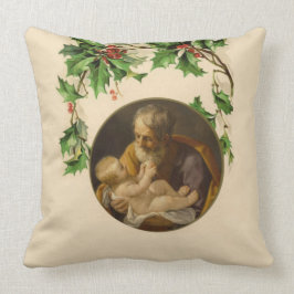 Almofada Ruas de Natal Religiosas. Joseph Baby Jesus Holly