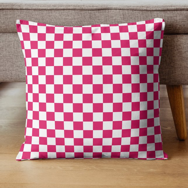 Almofada Ruby e White Checkered Vintage (Criador carregado)