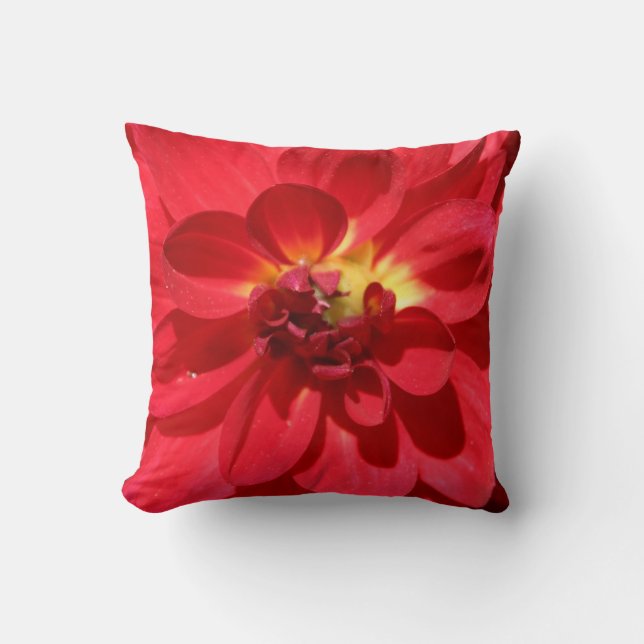 Almofada Ruby Red Dahlia Flower (Frente)