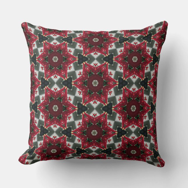 Almofada Ruby Red Holiday Stars Floats Travesseiro decorati (Frente)