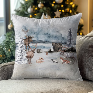 Almofada Rudolph Reindeer Woodland Feriado de Natal