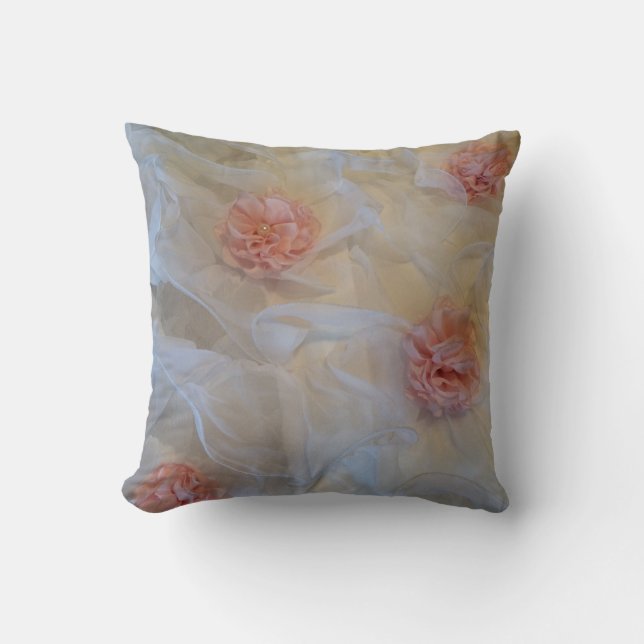 Almofada Ruffles e Rosas Pink (Frente)