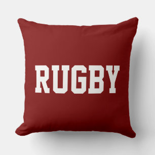 Almofada RUGBY Diversão Anos 70 Atletismo Branco Texto Em V