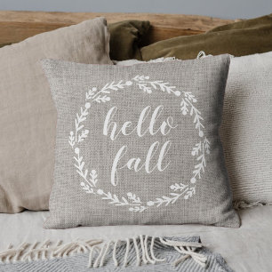Almofada Ruim Burlap Olá, Decoração de Queda