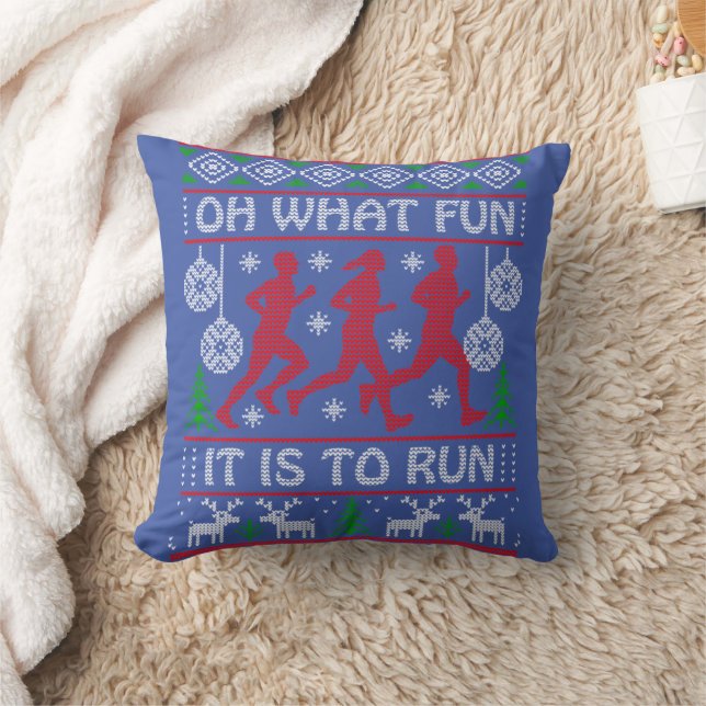 Almofada Running Christmas Gift Idea What Fun It Is To Run (Cobertor)