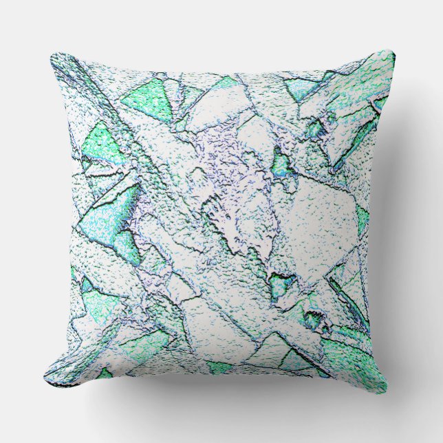 Almofada Russo como rocha, numa mistura de ciano e menta (Frente)