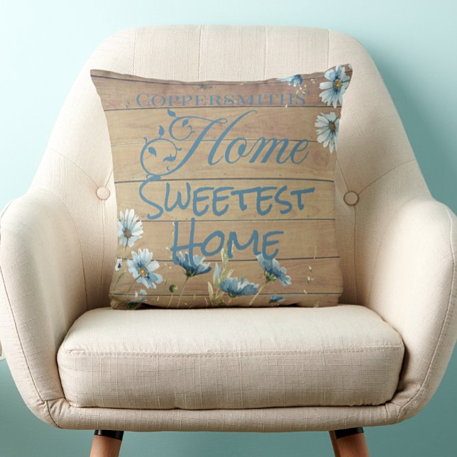 Almofada Russo Personalizado 'Home Sweetest Home' Seu Nome (Criador carregado)