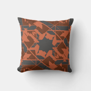 Almofada Rust Brown sobre Motif Floral Mediterrâneo Carvões