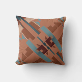 Almofada Rust Teal Terracotta Deslizou Procura Tribal Sudoe