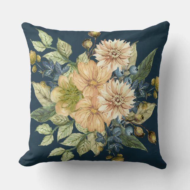 Almofada Rustic Blue Floral Farmhouse (Frente)