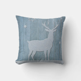 Almofada Rustic Blue Wood Reindet — Natal