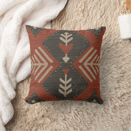 Almofada Rustic Boho Terracotta Print Throw Pillow