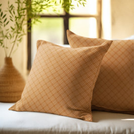 Almofada Rustic Checkered Pattern Orange Plaid for Autumn 