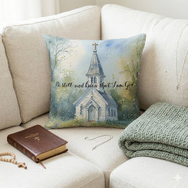 Almofada Rustic Church Path in Wildflower Meadow