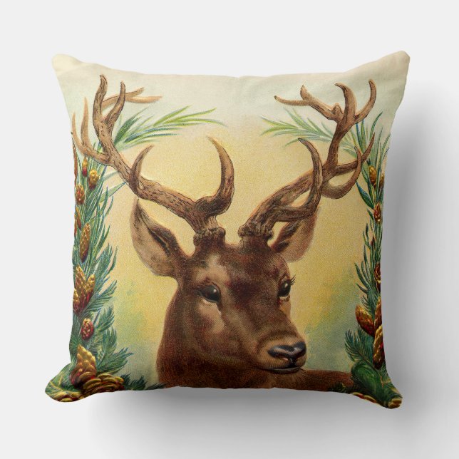 Almofada Rustic Deer Country e fazenda inspiradas (Frente)