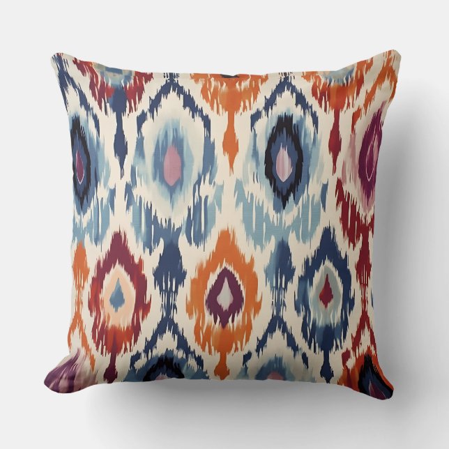 Almofada Rustic Diamond Ikat Pattern (Frente)