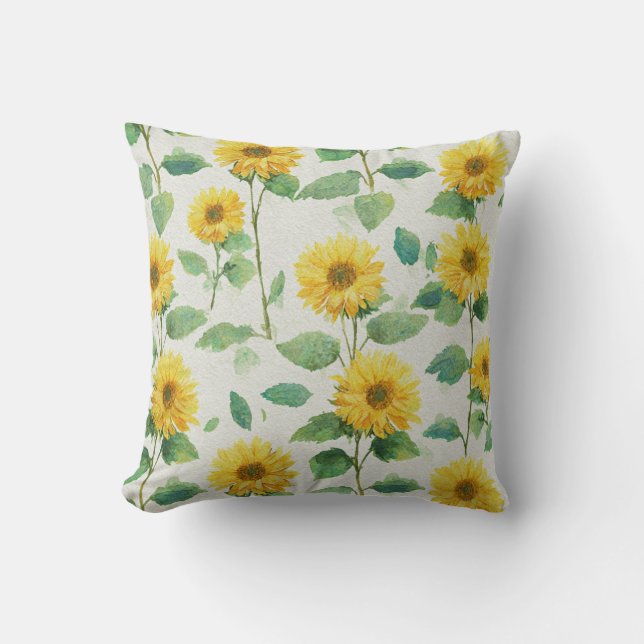 Almofada Rustic & Elegant Sunflower Classic Floral (Frente)