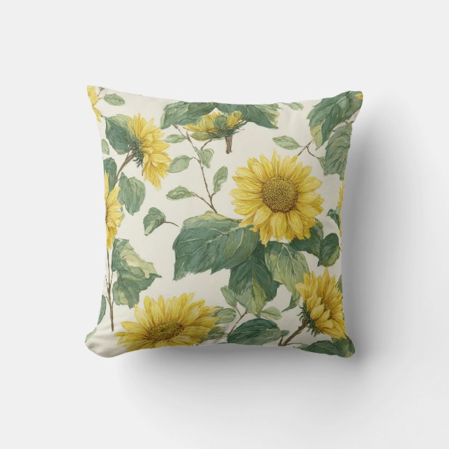 Almofada Rustic & Elegant Sunflower Classic Floral (Frente)