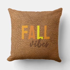 Almofada Rustic Fall Vibes Faux Brown Leather Travesseiro d