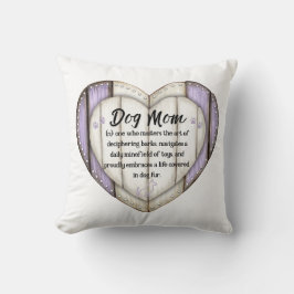 Almofada Rustic Heart Dog Mom Throw Pillow