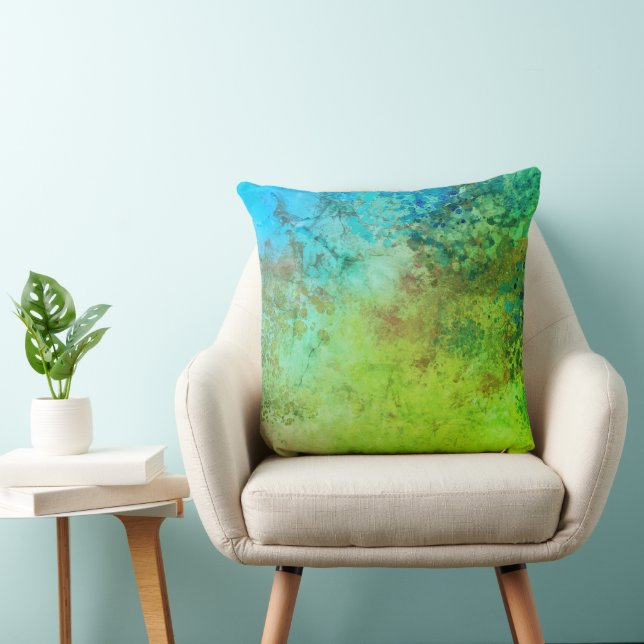 Almofada Rustic Industrial Inspirated Art Green Blue Wall (Cadeira)