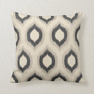 Almofada Rustic Linen Beige e Cinza Ikat Impressão