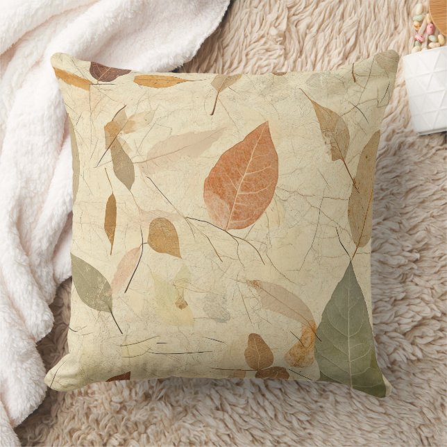 Almofada Rustic Nature-Inspired Leaf - Botanical Art (3) (Cobertor)