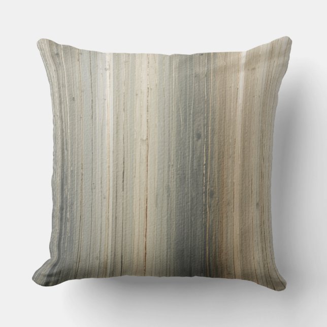 Almofada Rustic Neutral Gray Brown Abstract Stripe (Frente)