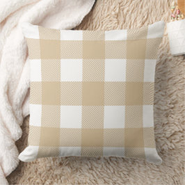 Almofada Rustic Neutral Tan Buffalo - Farmhouse Xadrez