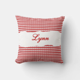 Almofada Rustic Red Gingham Personalized Name