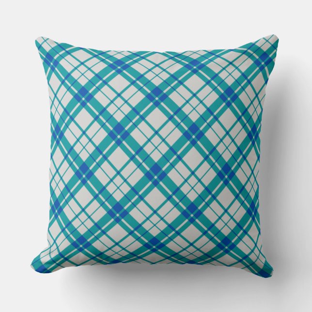 Almofada Rustic tartan scottic blue padrão Clã britânico (Frente)