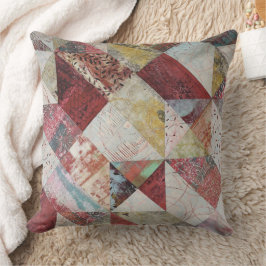 Almofada Rustic Terracotta Abstrato Patchwork Botânica