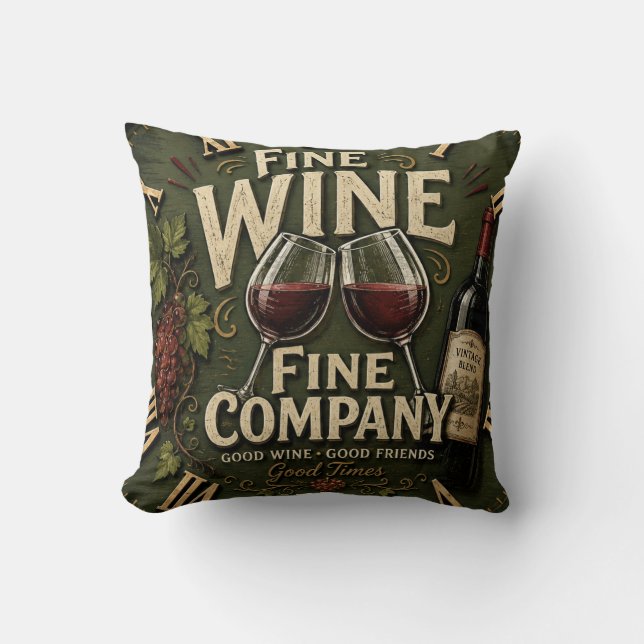 Almofada Rustic Vineyard Wine Lover (Frente)