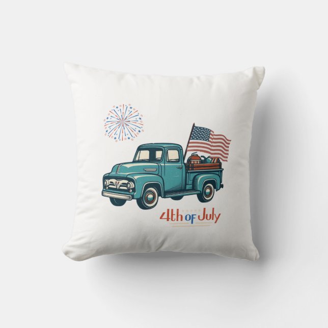 Almofada Rustic/vintage 4 de julho (Frente)