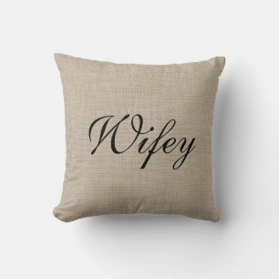 Almofada Rustic Wifey Sra. Travesseiro