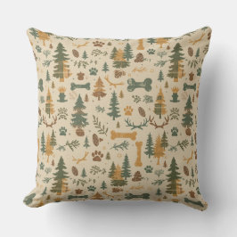 Almofada Rustic Woodland Throw Pillow – Lodge‑Inspired Pet