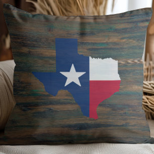 Almofada Rústico Madeira Vermelha Branco Azul Texas Adicion