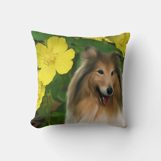 Almofada Sable Collie Dog Art (Frente)