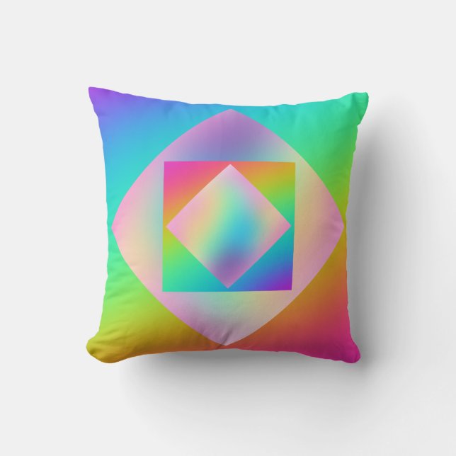 Almofada Saco Brilhante Gradiente do Arco-Íris (Frente)