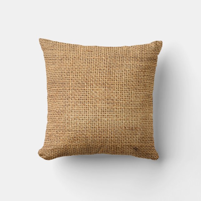 Almofada Saco Brown Burlap: Fundo do Véu Texturizado (Frente)