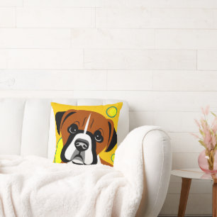 Almofada Sad Face Boxer Dog Cartoon